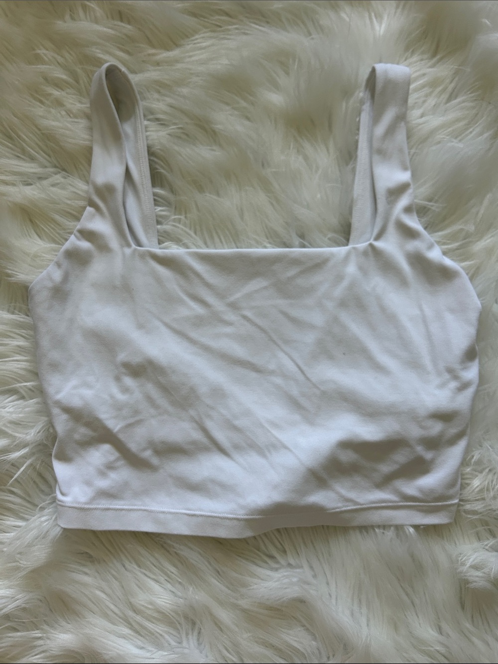 CRZ YOGA White Square Neck Cropped Tank